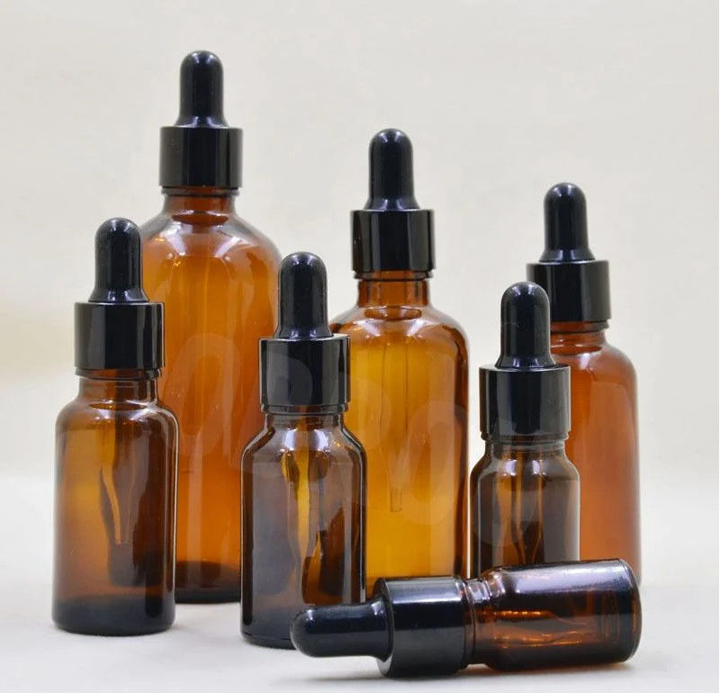 Venda a quente 5 ml 10 ml 15 ml 30 ml 50 ml Ámbar soro de óleo essencial garrafas Garrafa de vidro